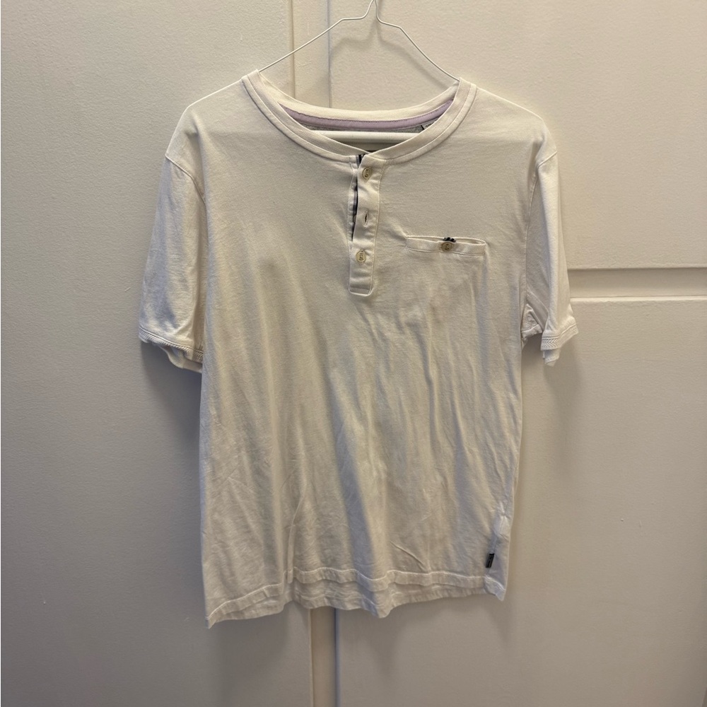 Ted Baker Off-White Short Sleeve Henley